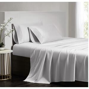Donna Karan Luxe Egyptian Giza Cotton King Flat Sheets Platinum NEW